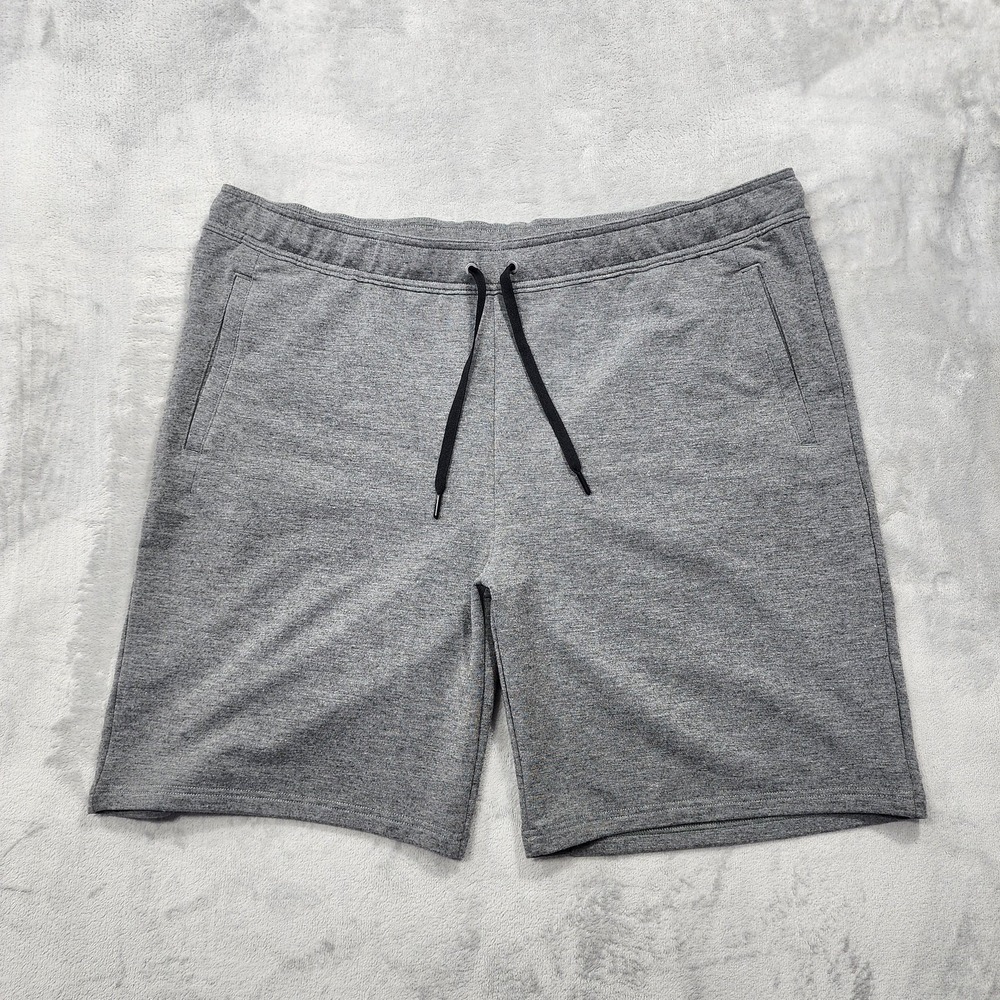 All In Motion Shorts Mens 2XL Gray Knit 9" Inseam Elastic Waist Athletic Gym